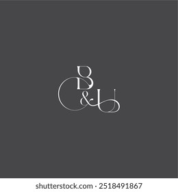 concepto de logotipo de boda monograma con línea inicial BU letra de estilo curvilínea de lujo