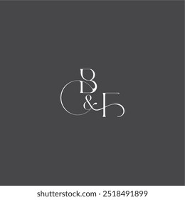monogram wedding logo concept initial with line BF luxury curvy style letter
