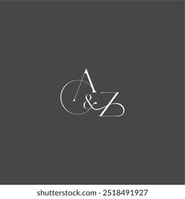 Concepto de logotipo de boda monograma con línea inicial AZ letra de estilo curvilínea de lujo