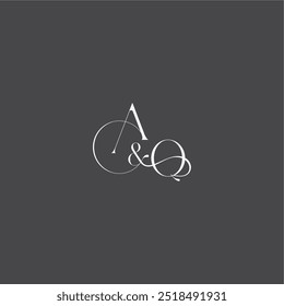 monogram wedding logo concept initial with line AQ luxury curvy style letter
