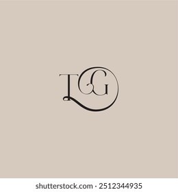 monograma logotipo de la boda elegante y de lujo estilo TG dinamyc curvy letra inicial del concepto