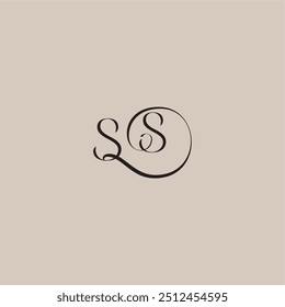 monogramm hochzeit logo elegant und luxus stil sd dinamyc kurvig anfänglich konzept buchstabe