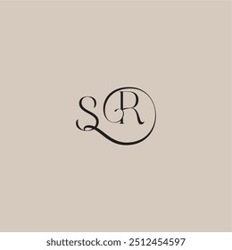 logotipo de casamento monograma elegante e luxuoso estilo SR dinamyc curvy carta conceito inicial