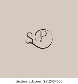 logotipo de casamento monograma elegante e luxuoso estilo SP dinamyc curvy letra conceito inicial