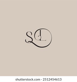 logotipo de casamento monograma elegante e luxuoso estilo SL dinamyc curvy letra conceito inicial