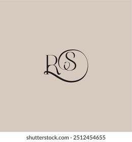 monograma logotipo de la boda elegante y de lujo estilo RS dinamyc curvy letra inicial del concepto