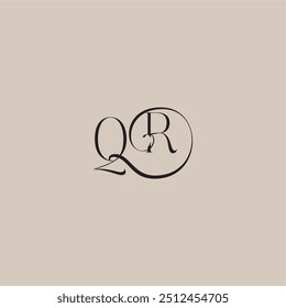 monogram wedding logo elegant and luxury style QR dinamyc curvy initial concept letter