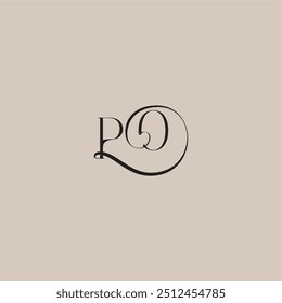 monogram wedding logo elegant and luxury style PO dinamyc curvy initial concept letter