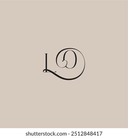 monogram wedding logo elegant and luxury style LO dinamyc curvy initial concept letter