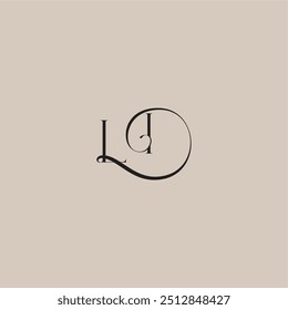 monogram wedding logo elegant and luxury style LI dinamyc curvy initial concept letter
