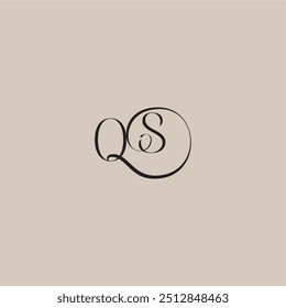 monogram wedding logo elegant and luxury style OS dinamyc curvy initial concept letter