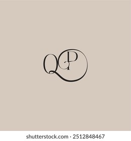 logotipo de casamento monograma elegante e luxuoso estilo OP dinamyc curvy letra de conceito inicial