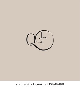 monogram wedding logo elegant and luxury style OF dinamyc curvy initial concept letter
