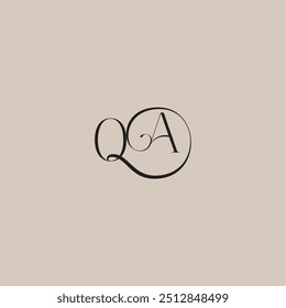 monogram wedding logo elegant and luxury style OA dinamyc curvy initial concept letter