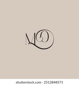 monogramm hochzeit logo elegant und luxus stil MO dinamyc kurvig anfänglich konzept buchstabe