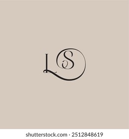 Monogramm Hochzeit Logo elegant und Luxus-Stil LS dinamyc kurvig Anfangskonzept Brief