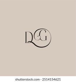 Monogramm Hochzeit Logo elegant und Luxus-Stil DG dinamyc kurvig Anfangskonzept Brief