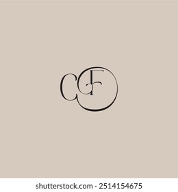 logotipo de casamento monograma elegante e luxuoso estilo CF dinamyc curvy carta conceito inicial