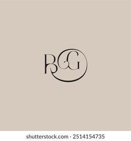 monogram wedding logo elegant and luxury style BG dinamyc curvy initial concept letter