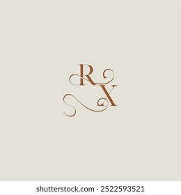monogram wedding style logo concept initial with thin line RX contemporary modern curvy letter