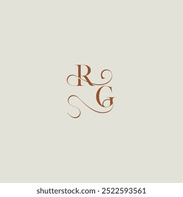 monogram wedding style logo concept initial with thin line RG contemporary modern curvy letter