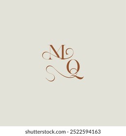 monogram wedding style logo concept initial with thin line MQ contemporary modern curvy letter