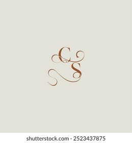 monogram wedding style logo concept initial with thin line CS contemporary modern curvy letter