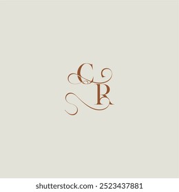 monogram wedding style logo concept initial with thin line CR contemporary modern curvy letter