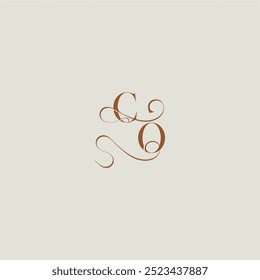 monogram wedding style logo concept initial with thin line CO contemporary modern curvy letter