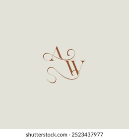 monograma de estilo de boda concepto de logotipo inicial con línea delgada AW moderna letra curvy