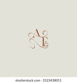 monogram wedding style logo concept initial with thin line AE contemporary modern curvy letter