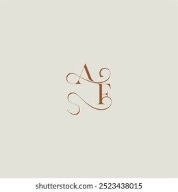 monogram wedding style logo concept initial with thin line AF contemporary modern curvy letter