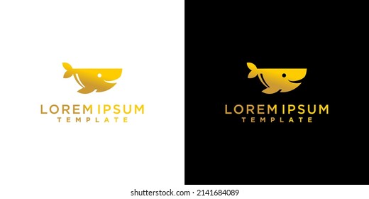 monogram whale logo. SHARK logo