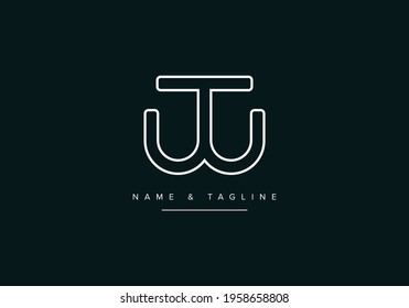 Monogram WT or TW letters logo icon