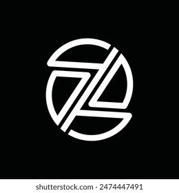 Monogram Z Modern with Circle line unique simple logo design