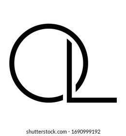 monograma ol , minimal and abstract alphabet letter lo,ol. o and l logo