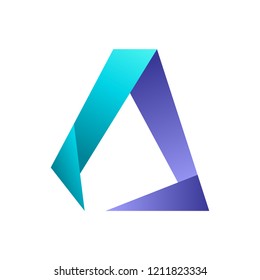 monogram/initial letter a logo design  with origami style