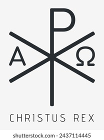 Monogramma Christi. Monogram of Jesus Christ (Christogram). Christian Sacred Chi Rho Symbol