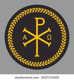 Monogramma Christi. Monogram of Jesus Christ (Christogram). Christian Sacred Chi Rho Symbol