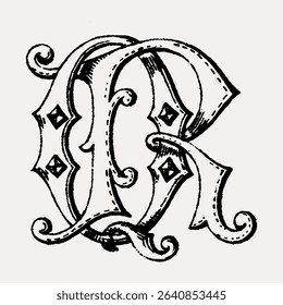 Monograms illustration isolated on white, vector. 