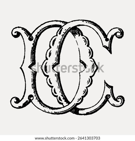 Monograms illustration isolated on white, vector.