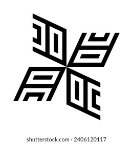 MONOGRAMS LOGO CERAMIC DESIGN IN THE SHAPES OF THE LETTERS "A" AND "N". WHITE BACKGROUND.