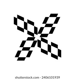 MONOGRAMS LOGO CERAMIC DESIGN, DIE DIE NUMBER "8" UND IST ROTATIERT. WEISSER HINTERGRUND.