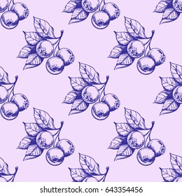 Monochrom-Set von Vektorbeeren einzeln auf hellviolettem Hintergrund