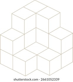Monoline 3D Isometrische Geometrische Form Design Element