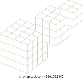 Monoline 3D Isometrische Geometrische Form Design Element