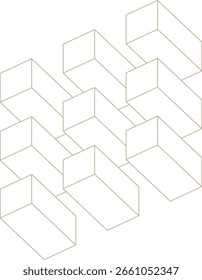 Monoline 3D Isometrische Geometrische Form Design Element