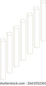 Monoline 3D Isometrische Geometrische Form Design Element