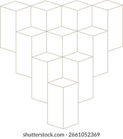 Monoline 3D Isometrische Geometrische Form Design Element