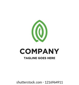 monoline abstract leaf logo icon vector